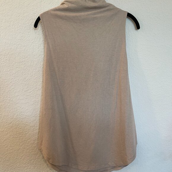 Leith Tops - Leith Mock Neck Sleeveless Top in Oatmeal